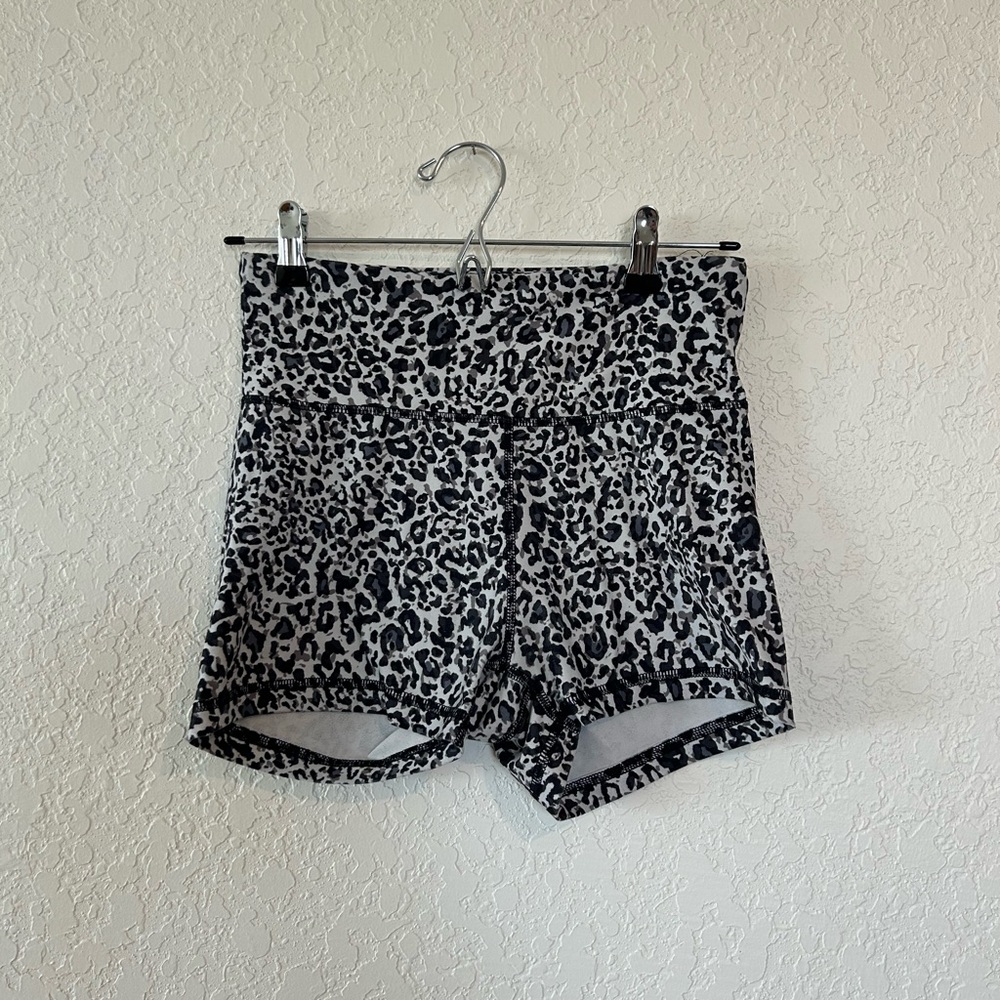 Balance Collection Leopard Print Women's Athletic Spandex High Waisted Shorts